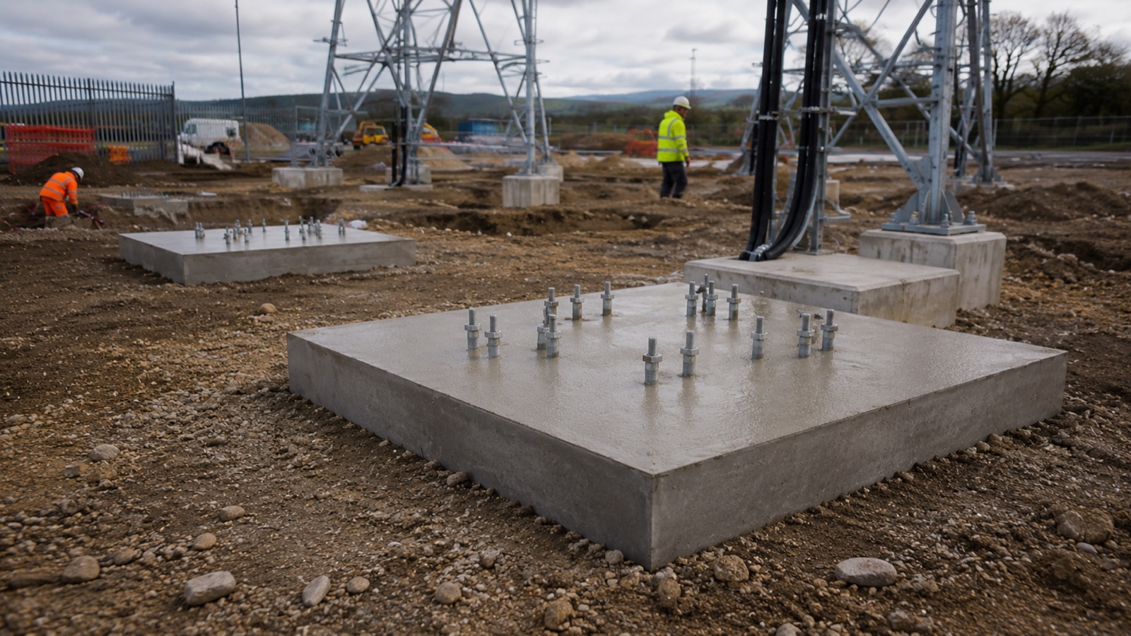 Reinforced concrete plinth and base works