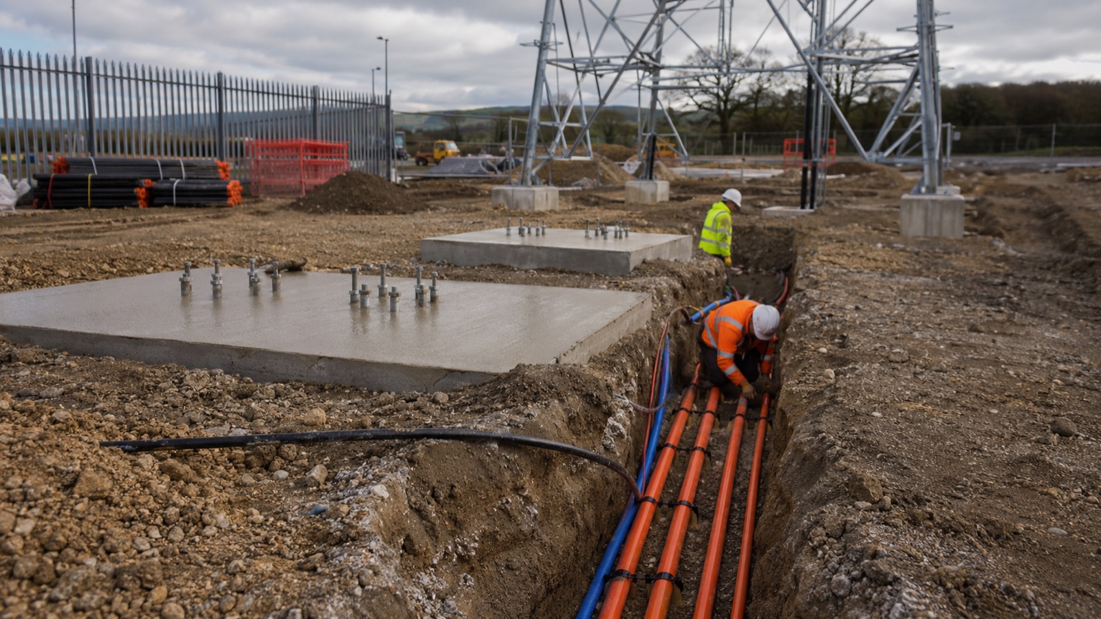 Telecom civils - ductwork and concrete plinths