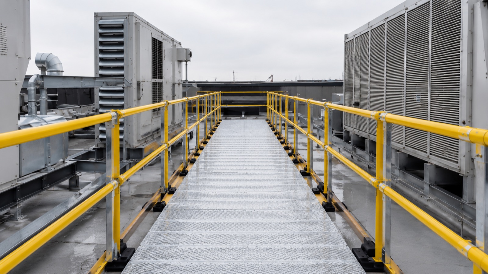 Walkway system providing safe rooftop access